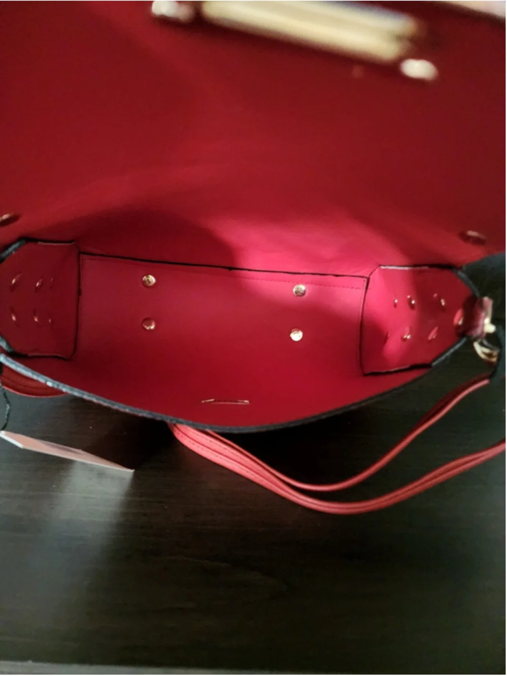 Red Floral Studded Embossed Artisan LEATHER Purse Handbag Crossbody Bag